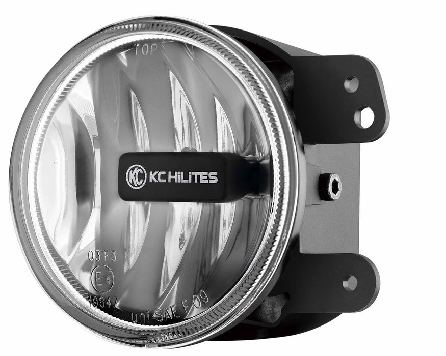 KC Hilites 4 In Gravity LED G4 - Single Light - SAE/ECE - 10W Fog Beam - For 10-18 Jeep JK