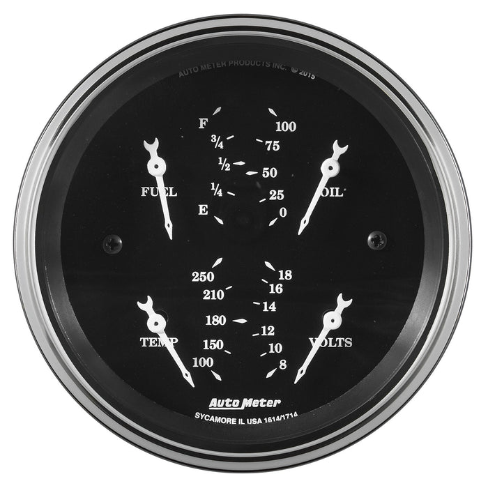 3-3/8 In. QUAD GAUGE 240-33 OOLD TYME BLK