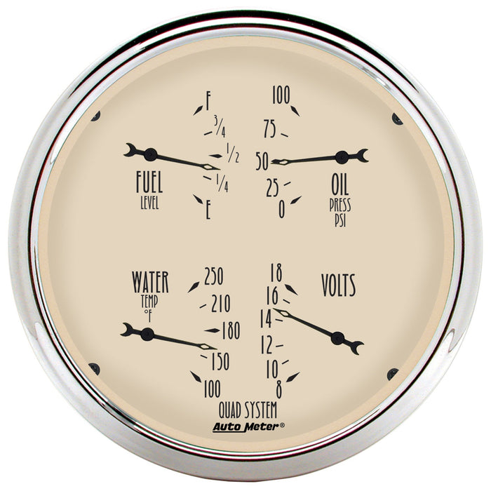 5 In. QUAD GAUGE 100 PSI/100-250 Fahrenheit/8-18V/240-33 O ANTIQUE BEIGE