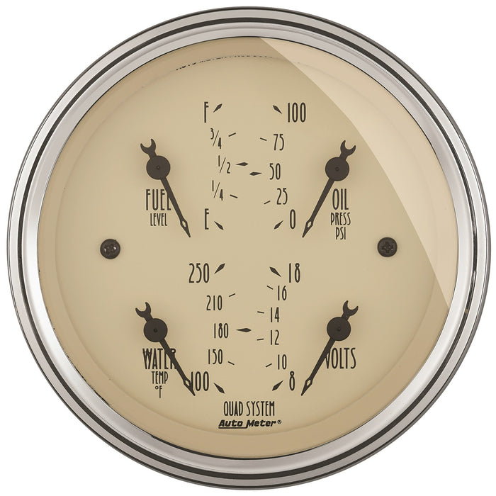 3-3/8 In. QUAD GAUGE 100 PSI/100-250 Fahrenheit/8-18V/240-33 O ANTIQUE BEIGE