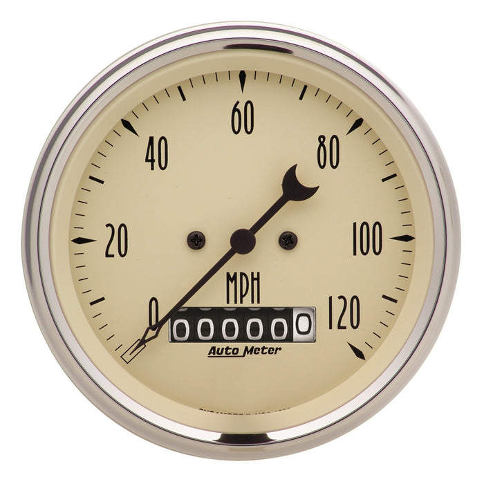 3-3/8 In. SPEEDOMETER 0-120 MPH ANTIQUE BEIGE