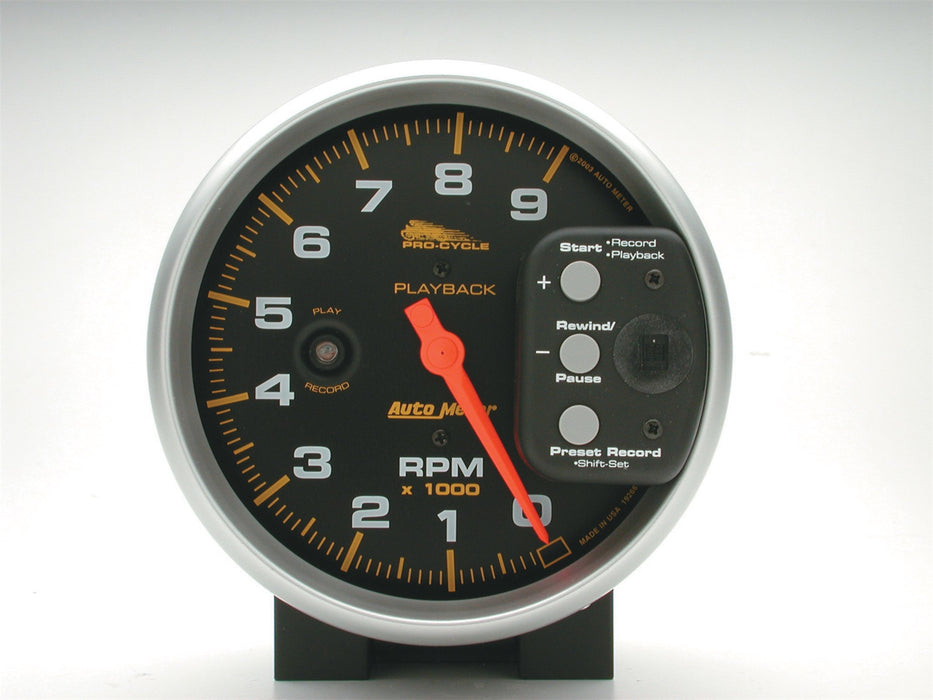 5 In. TACHOMETER 0-9000 RPM BLACK PRO-CYCLE