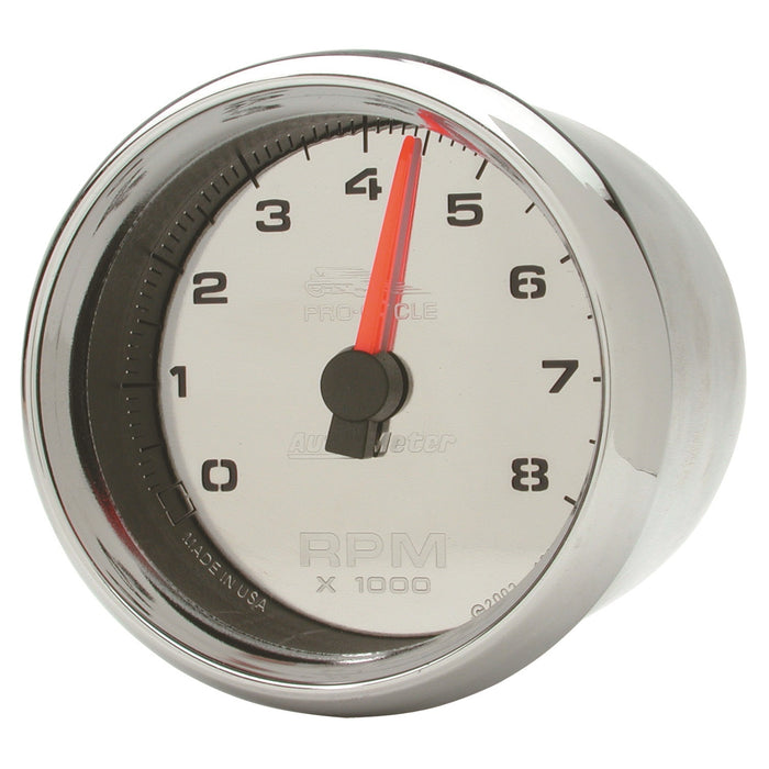 2-5/8 In. TACHOMETER 0-8000 RPM CHROME PRO-CYCLE