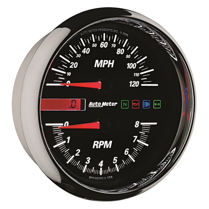 5 In. DIRECT FIT TACHOMETER/SPEEDOMETER COMBO 8K RPM/120 MPH BLACK PRO-CYCLE