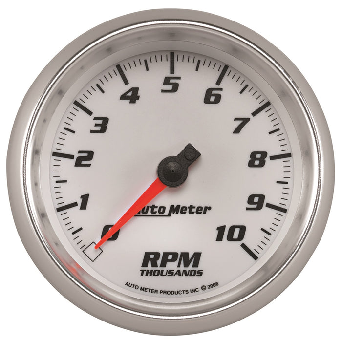 3-3/8 In. TACHOMETER 0-10000 RPM WHITE PRO-CYCLE