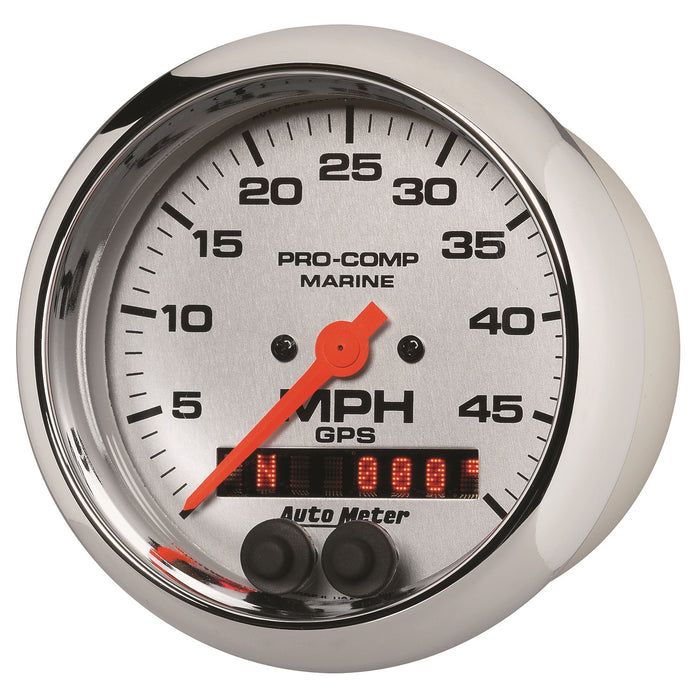 3-3/8 In. GPS SPEEDOMETER 0-50 MPH MARINE CHROME ULTRA-LITE