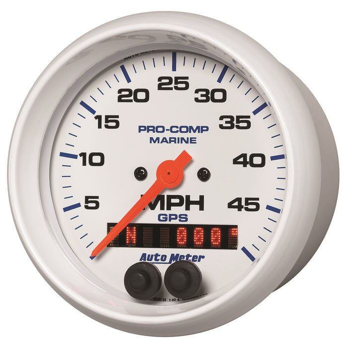 3-3/8 In. GPS SPEEDOMETER 0-50 MPH MARINE WHITE