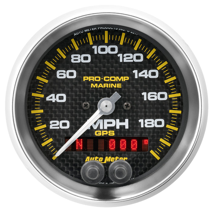 3-3/8 In. GPS SPEEDOMETER 0-200 MPH MARINE CARBON FIBER