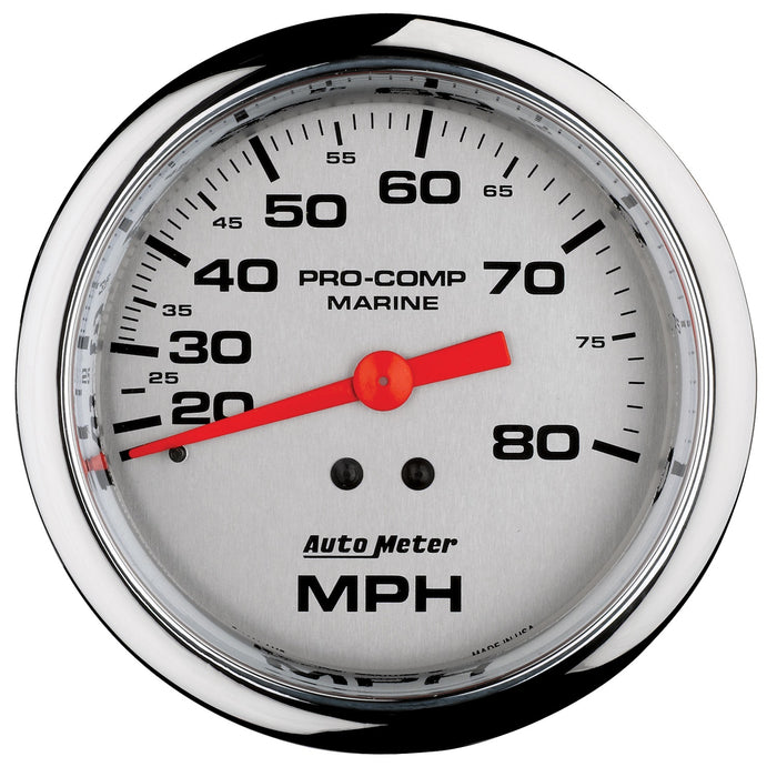 3-3/8 In. MECHANICAL SPEEDOMETER 0-80 MPH MARINE CHROME ULTRA-LITE