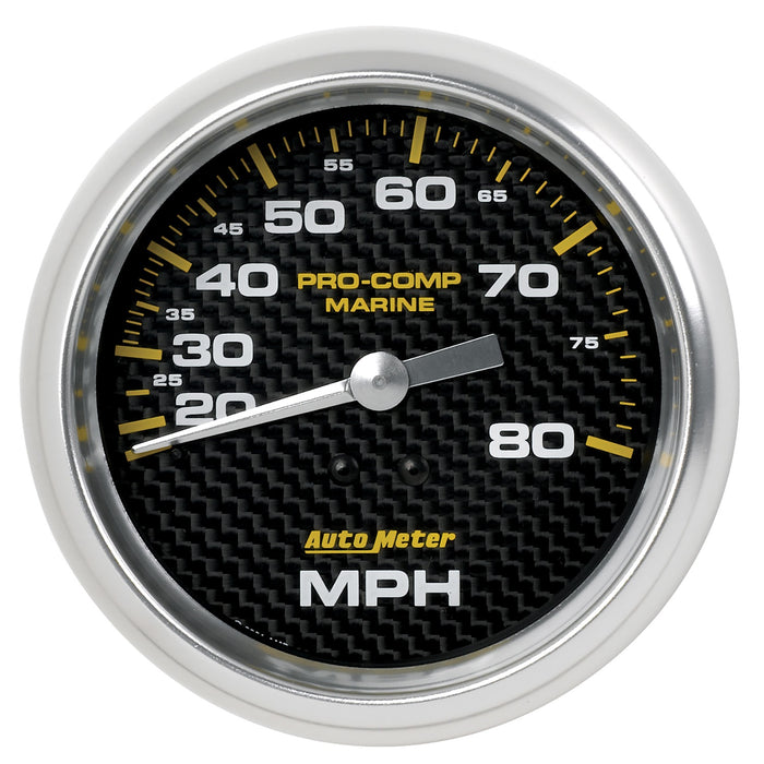 3-3/8 In. MECHANICAL SPEEDOMETER 0-80 MPH MARINE CARBON FIBER