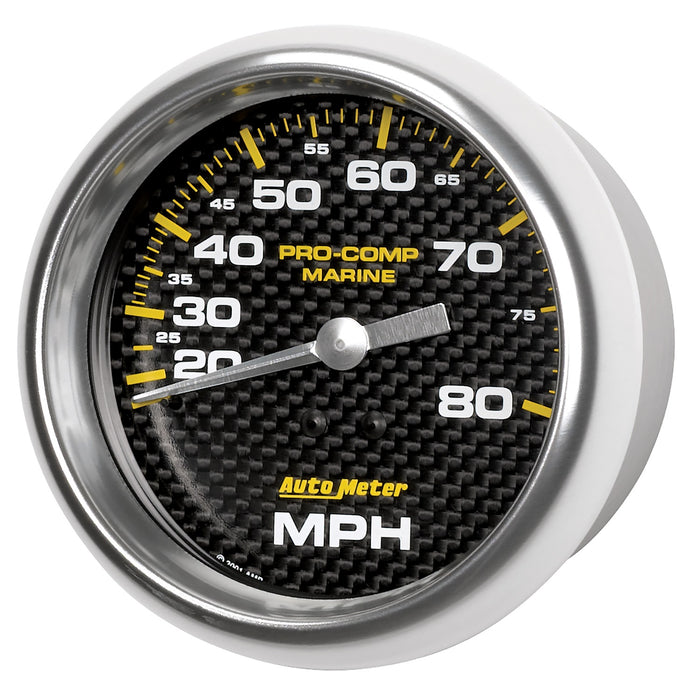 3-3/8 In. MECHANICAL SPEEDOMETER 0-80 MPH MARINE CARBON FIBER