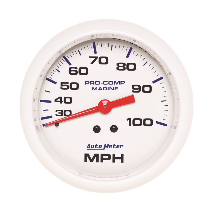 3-3/8 In. MECHANICAL SPEEDOMETER 0-100 MPH MARINE WHITE