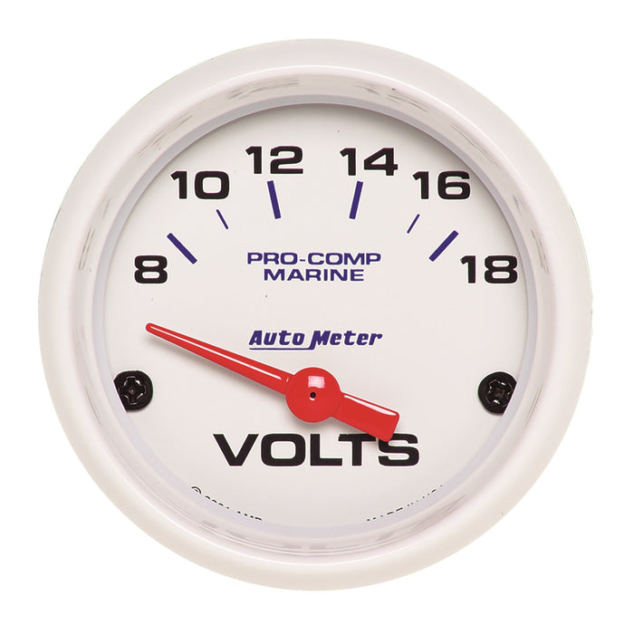 2-1/16 In. VOLTMETER 8-18V MARINE WHITE