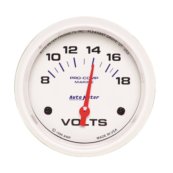 2-5/8 In. VOLTMETER 8-18V MARINE WHITE