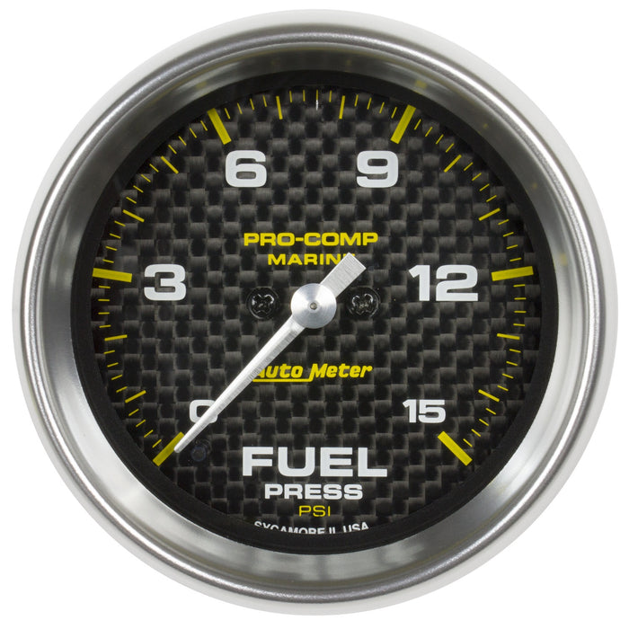 2-1/16 In. FUEL PRESSURE 0-15 PSI MARINE CARBON FIBER