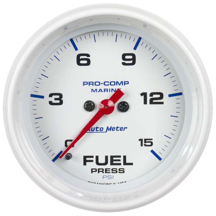 2-1/16 In. FUEL PRESSURE 0-15 PSI MARINE WHITE