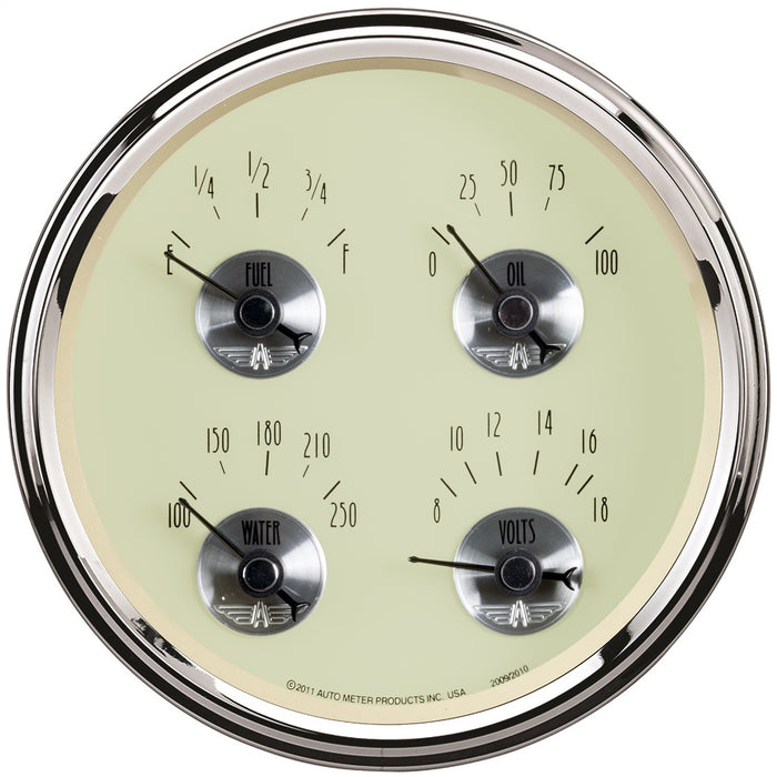 5 In. QUAD GAUGE 100 PSI/100-250 Fahrenheit/8-18V/240-33 O PRESTIGE ANTIQUE IVORY