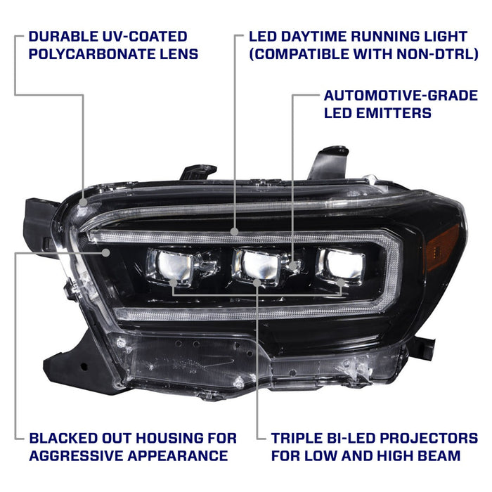 Form Lighting - 2016-2023 Toyota Tacoma Sequential LED Projector Headlights (pair)