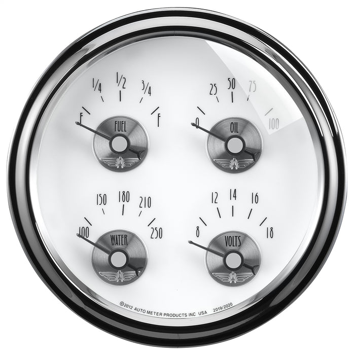 5 In. QUAD GAUGE 100 PSI/100-250 Fahrenheit/8-18V/0-90 O PRESTIGE PEARL