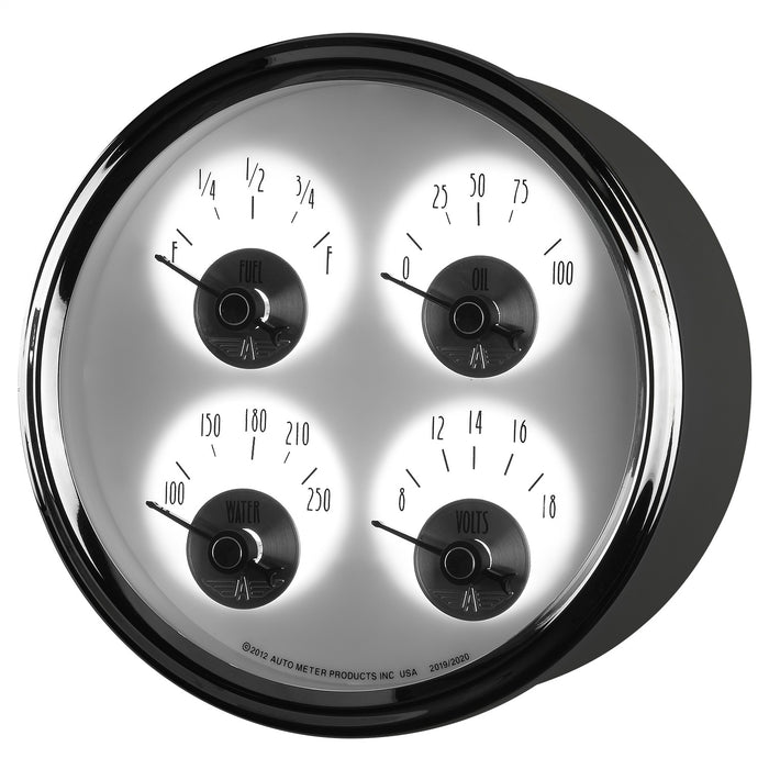 5 In. QUAD GAUGE 100 PSI/100-250 Fahrenheit/8-18V/0-90 O PRESTIGE PEARL