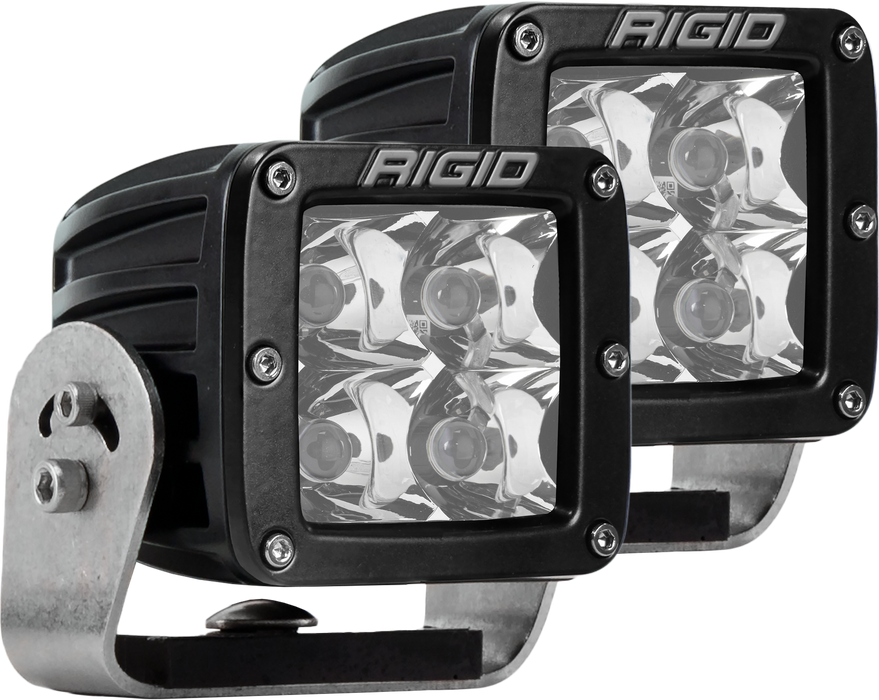 RIGID D-Series PRO LED Light Spot Optic Heavy Duty Black Housing Pair