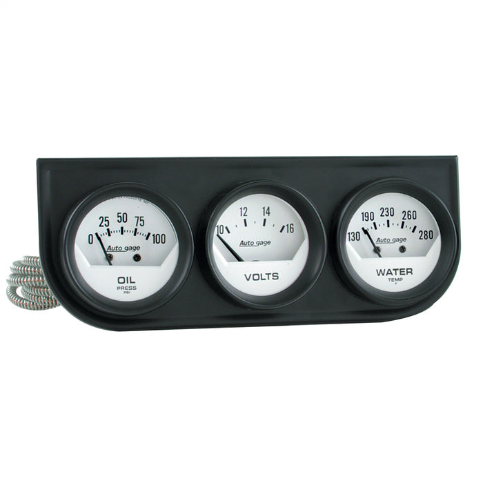 GAUGE CONSOLE OILP/WTMP/VOLT 2-1/16 In.  100 PSI/280 Fahrenheit/16V WHT DIAL BLK BZL AG