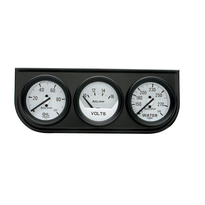 GAUGE CONSOLE OILP/WTMP/VOLT 2-1/16 In.  100 PSI/280 Fahrenheit/16V WHT DIAL BLK BZL AG