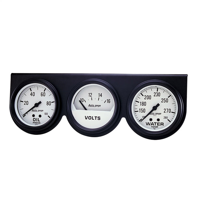 GAUGE CONSOLE OILP/WTMP/VOLT 2-5/8 In.  100 PSI/280 Fahrenheit/16V WHT DIAL BLK BZL AG