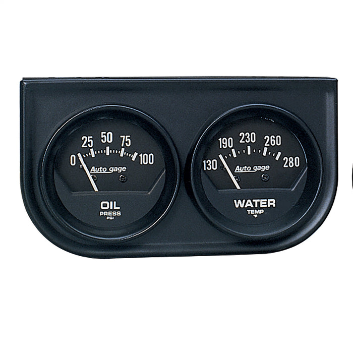 GAUGE CONSOLE OILP/WTMP 2-1/16 In.  100 PSI/280 Fahrenheit BLK DIAL BLK BZL AUTOGAGE