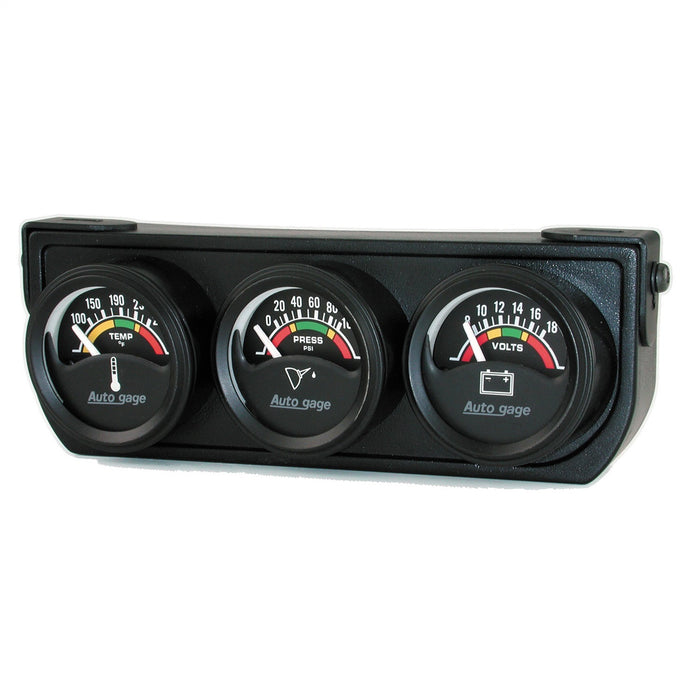 GAUGE CONSOLE OILP/WTMP/VOLT 1.5 In.  100 PSI/280 Fahrenheit/18V ELEC BLK DIAL BLK BZL AG