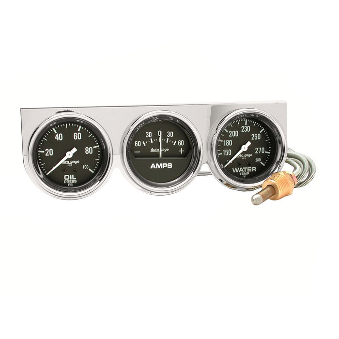 GAUGE CONSOLE OILP/WTMP/AMP 2-5/8 In.  100 PSI/280 Fahrenheit/60A BLK DIAL CHROME BZL AG