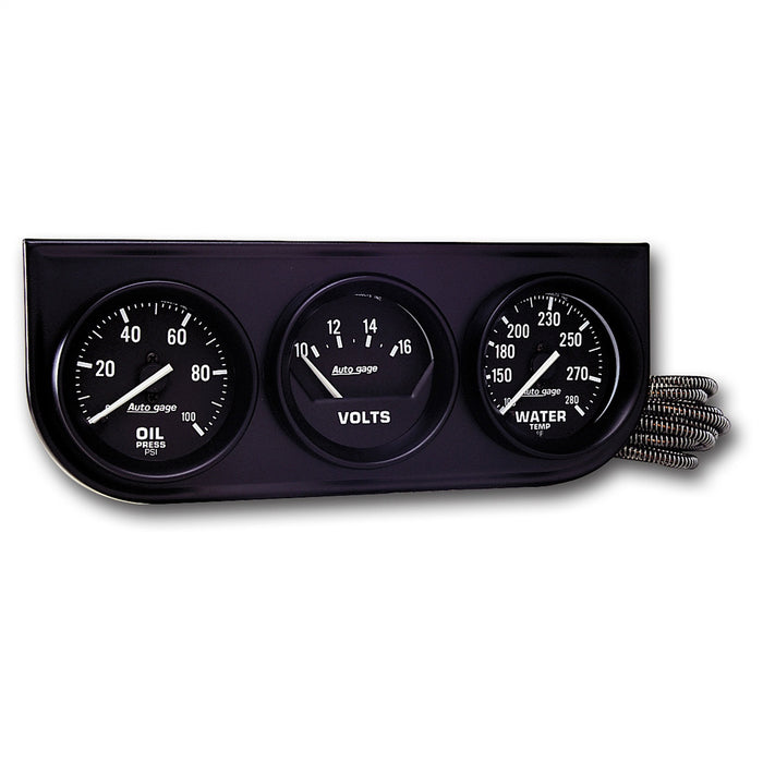 GAUGE CONSOLE OILP/WTMP/VOLT 2-1/16 In.  100 PSI/280 Fahrenheit/18V MECH BLK DIAL BLK BZL AG