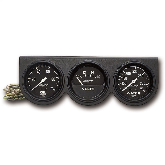 GAUGE CONSOLE OILP/WTMP/VOLT 2-5/8 In.  100 PSI/280 Fahrenheit/16V BLK DIAL BLK BZL AG