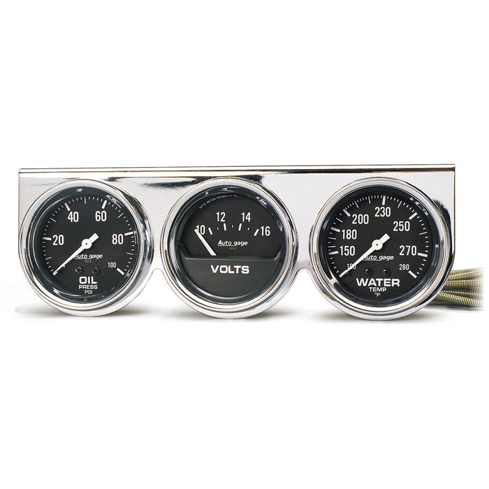 GAUGE CONSOLE OILP/WTMP/VOLT 2-5/8 In.  100 PSI/280 Fahrenheit/16V BLK DIAL CHROME BZL AG