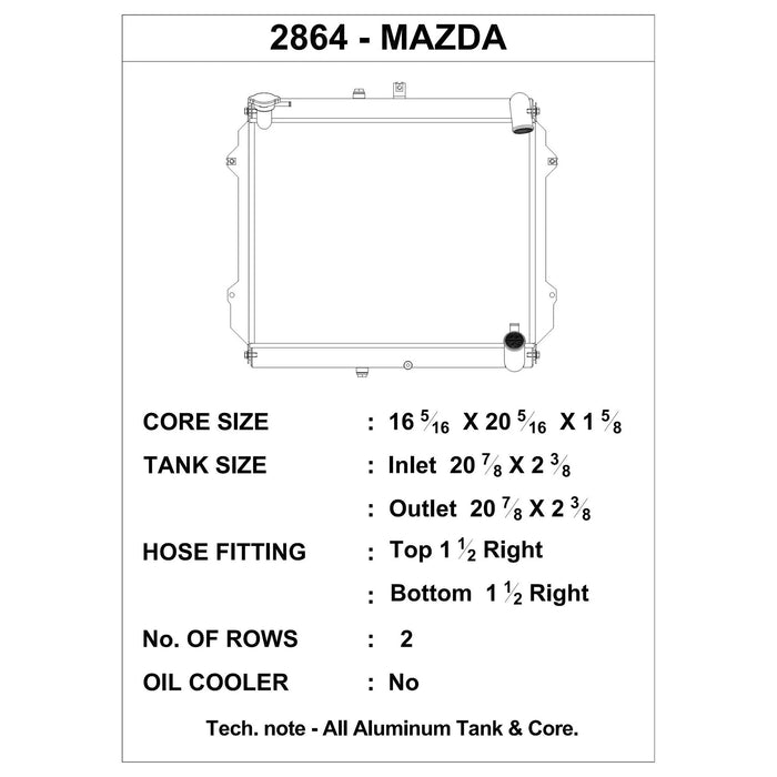 CSF 2864 - 89-91 Mazda FC RX-7 Radiator (Discontinued)