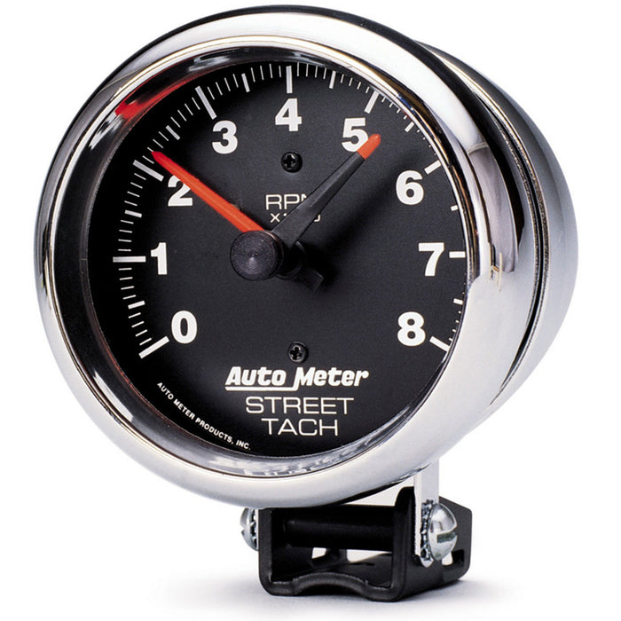 3-3/4 In. PEDESTAL TACHOMETER 0-8000 RPM TRADITIONAL CHROME