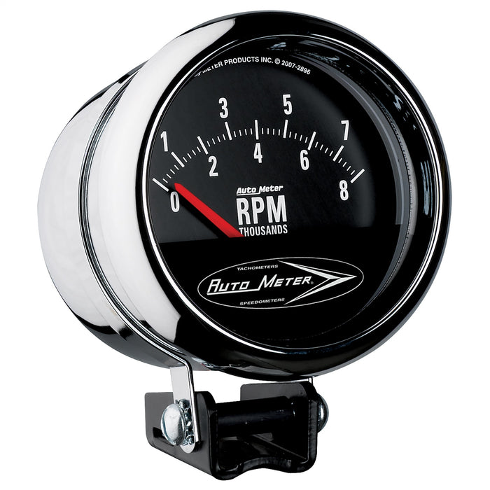 3-3/4 In. PEDESTAL RETRO TACH 0-8000 RPM SHORT SWEEP TRADITIONAL CHROME