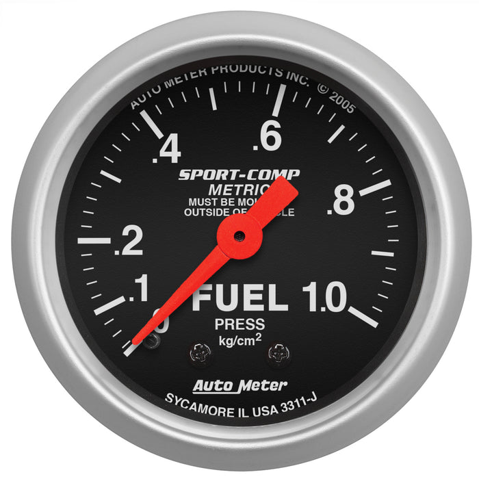 2-1/16 In. FUEL PRESSURE 0-1.0 KG/CM2 SPORT-COMP