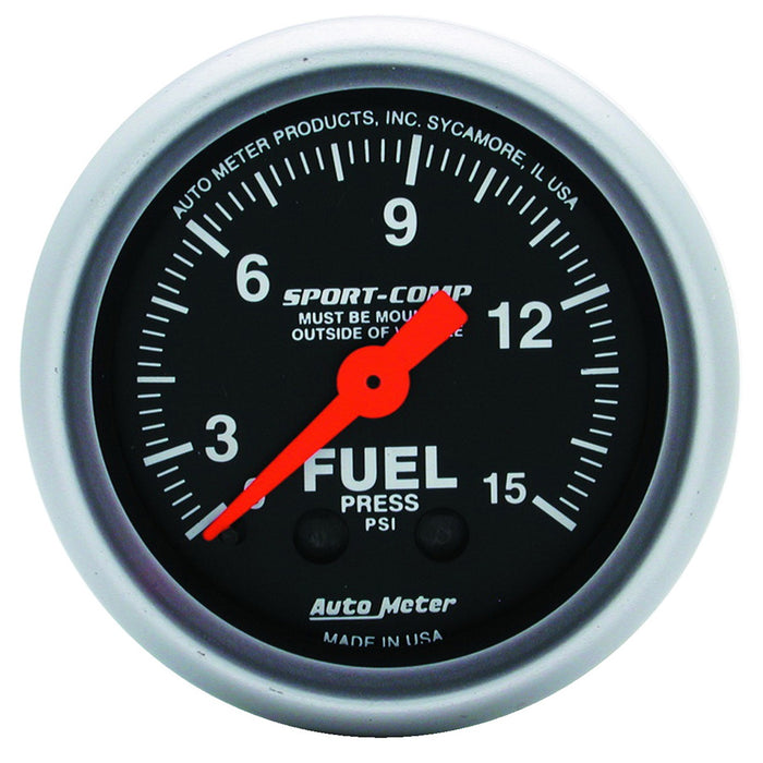 2-1/16 In. FUEL PRESSURE 0-15 PSI SPORT-COMP