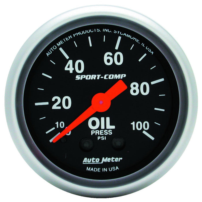 2-1/16 In. OIL PRESSURE 0-100 PSI SPORT-COMP