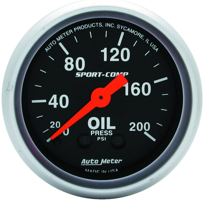 2-1/16 In. OIL PRESSURE 0-200 PSI SPORT-COMP