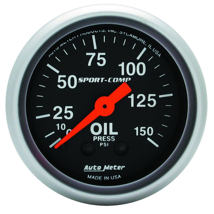 2-1/16 In. OIL PRESSURE 0-150 PSI SPORT-COMP