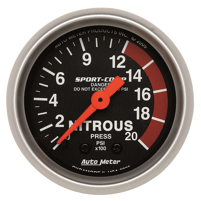 2-1/16 In. NITROUS PRESSURE 0-2000 PSI SPORT-COMP