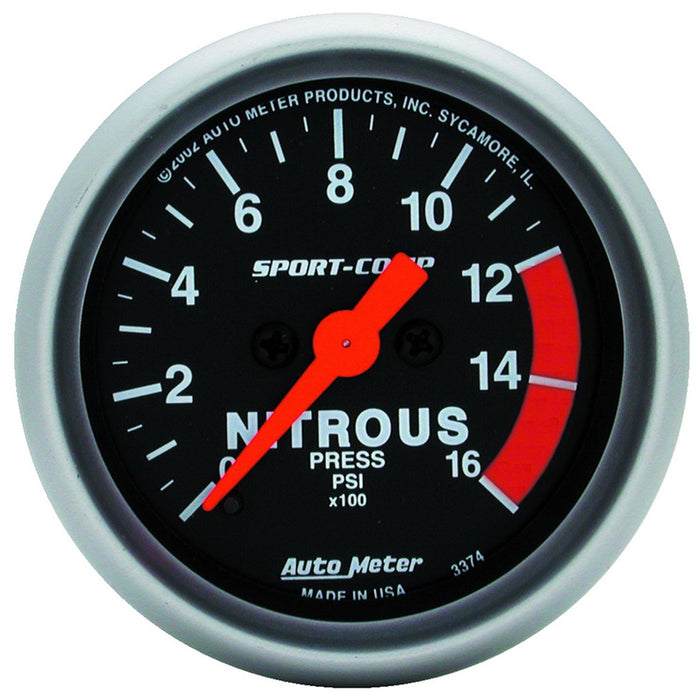 2-1/16 In. NITROUS PRESSURE 0-1600 PSI SPORT-COMP