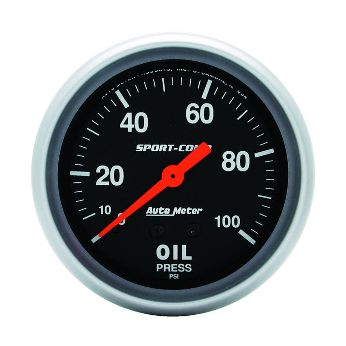 2-5/8 In. OIL PRESSURE 0-100 PSI SPORT-COMP