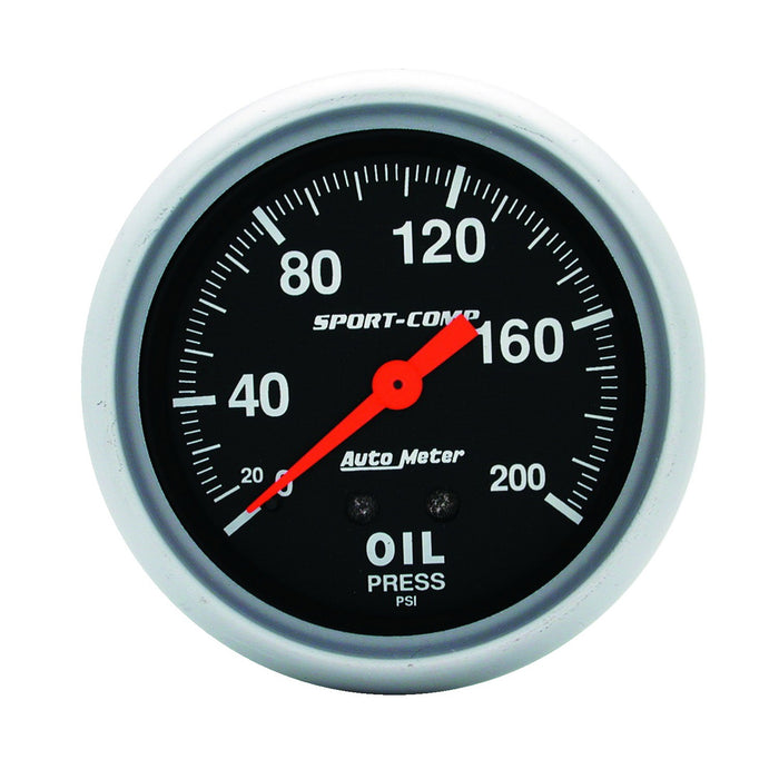 2-5/8 In. OIL PRESSURE 0-200 PSI SPORT-COMP