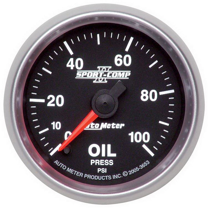 2-1/16in OIL PRESSURE 0-100 PSI SPORT-COMP II