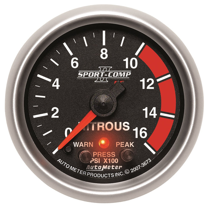 2-1/16 In. NITROUS PRESSURE 0-1600 PSI SPORT-COMP II