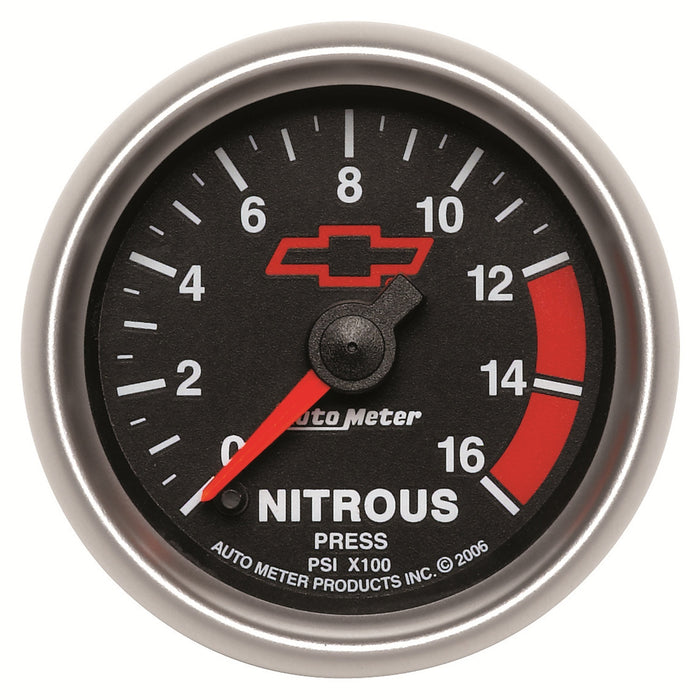 2-1/16 In. NITROUS PRESSURE 0-1600 PSI GM BLACK