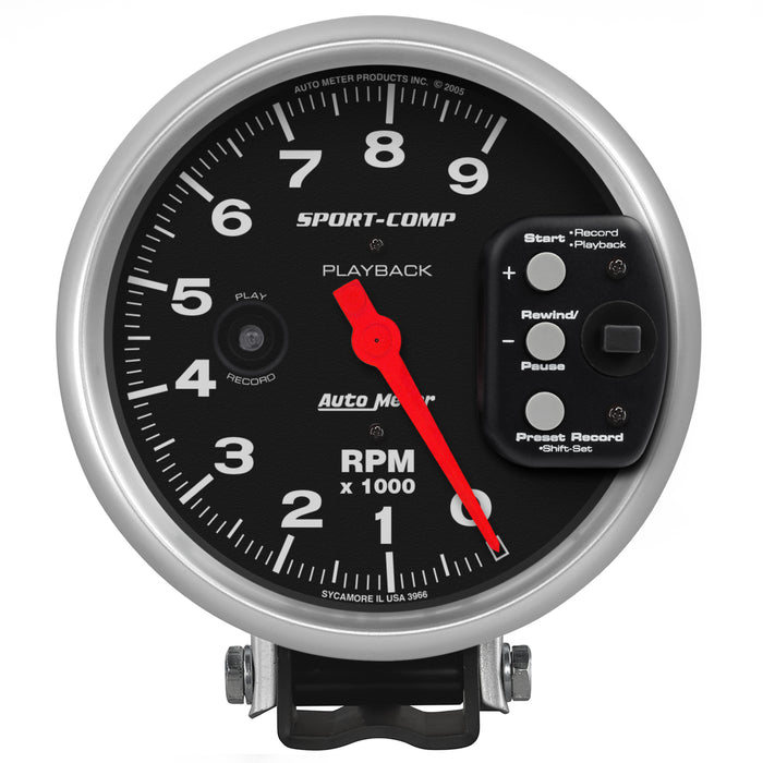 5 In. PEDESTAL PLAYBACK TACHOMETER 0-9000 RPM SPORT-COMP